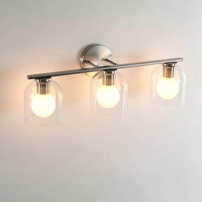 Éclairage de salle de bain à intensité variable 3 lumières Kaarlo , Nickel brossé, 23.23" Width