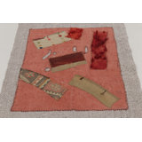 Vintage Patchwork Tapestry "Fragments Of Time" In Neutral Pink Hues - Rug & Kilim