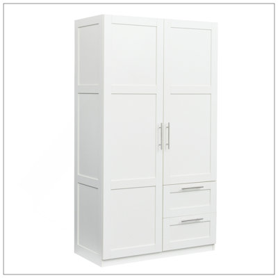 Armoire haute et armoire de cuisine avec 2 portes, 2 tiroirs et 5 espaces de rangement