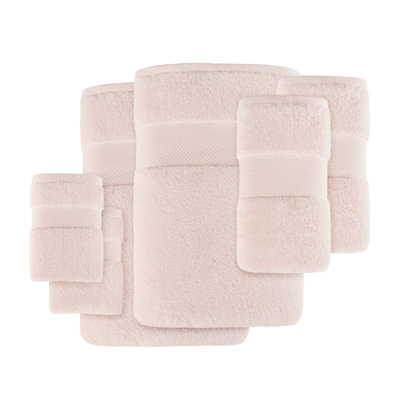Turkish Blush 100% Cotton Oversized Quick Dry Highly Absorbent 6-Piece Towel Set