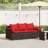 Patio Sofa With Cushions 3-Seater Poly Rattan-273108636-272390809