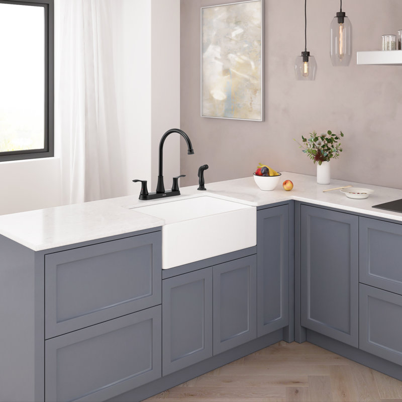 Parlos Home Kitchen Faucet with Side Spray, Matte Black