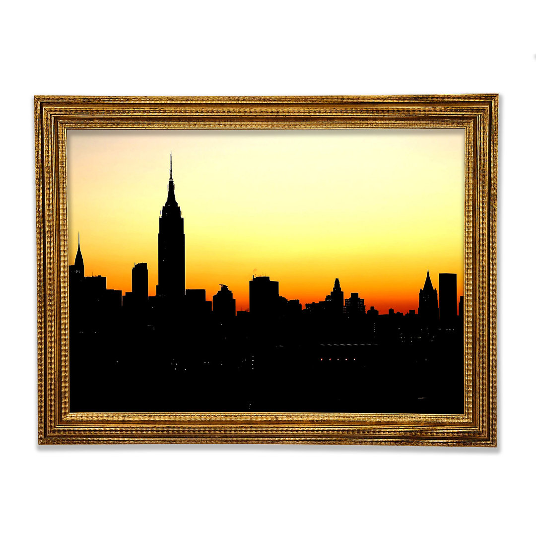 Empire State Building NYC bei Sonnenuntergang Gerahmter Druck