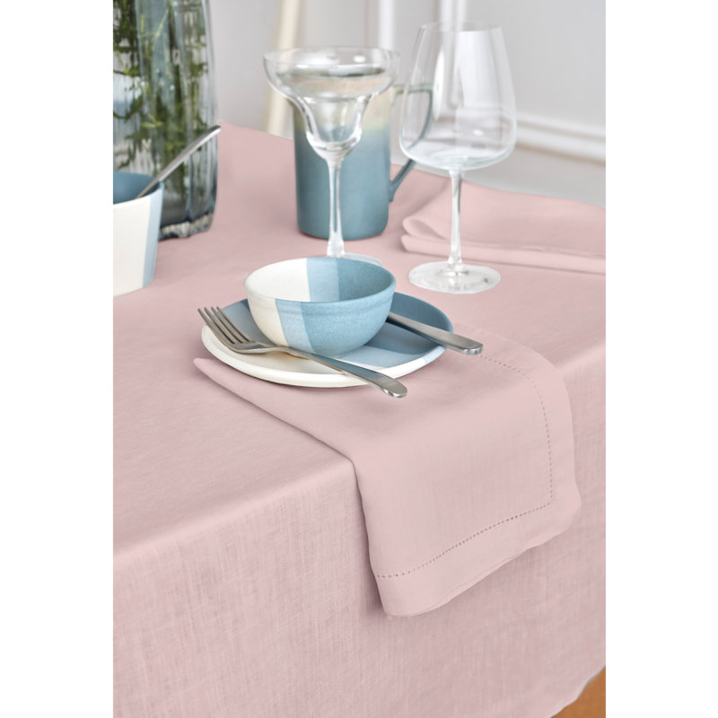 Sonoma - 100% Pure Linen Tablecloth (Prewashed), Soft Pink, 90" x 70"