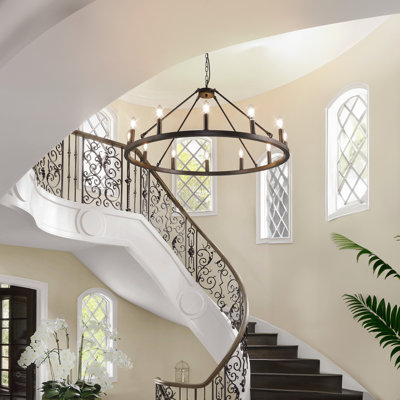 Héritage 75 po Lustre moderne avec 12 lumières suspendues réglables, ampoules non incluses