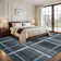 Extra Large Geometric Machine Washable Rug with Non Slip Backing Contemporary Low Pile Foldable Floor Cover for Living Room Bedroom Office