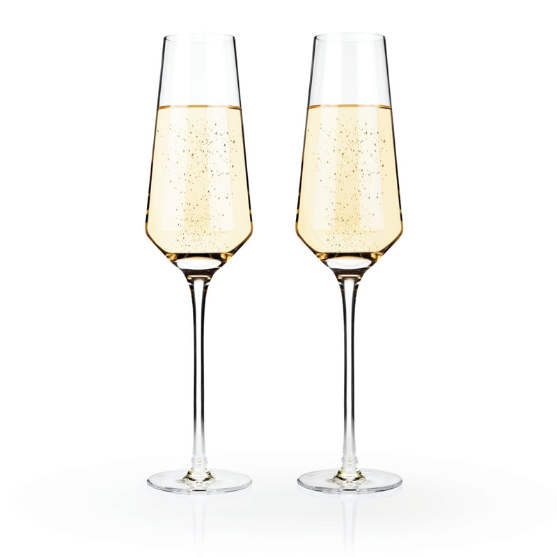 Raye Angled Crystal Champagne Flutes