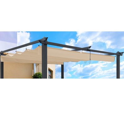 13x10 Ft Pergola Sun Shelter Replacement Cover - Khaki Resistance, Water-, Simple Assembly Canopy Top For Protected, Water-, Quick Installation Method