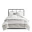 Édredon pour chambre 6 pièces en coton pour très grand lit - blanc / gris