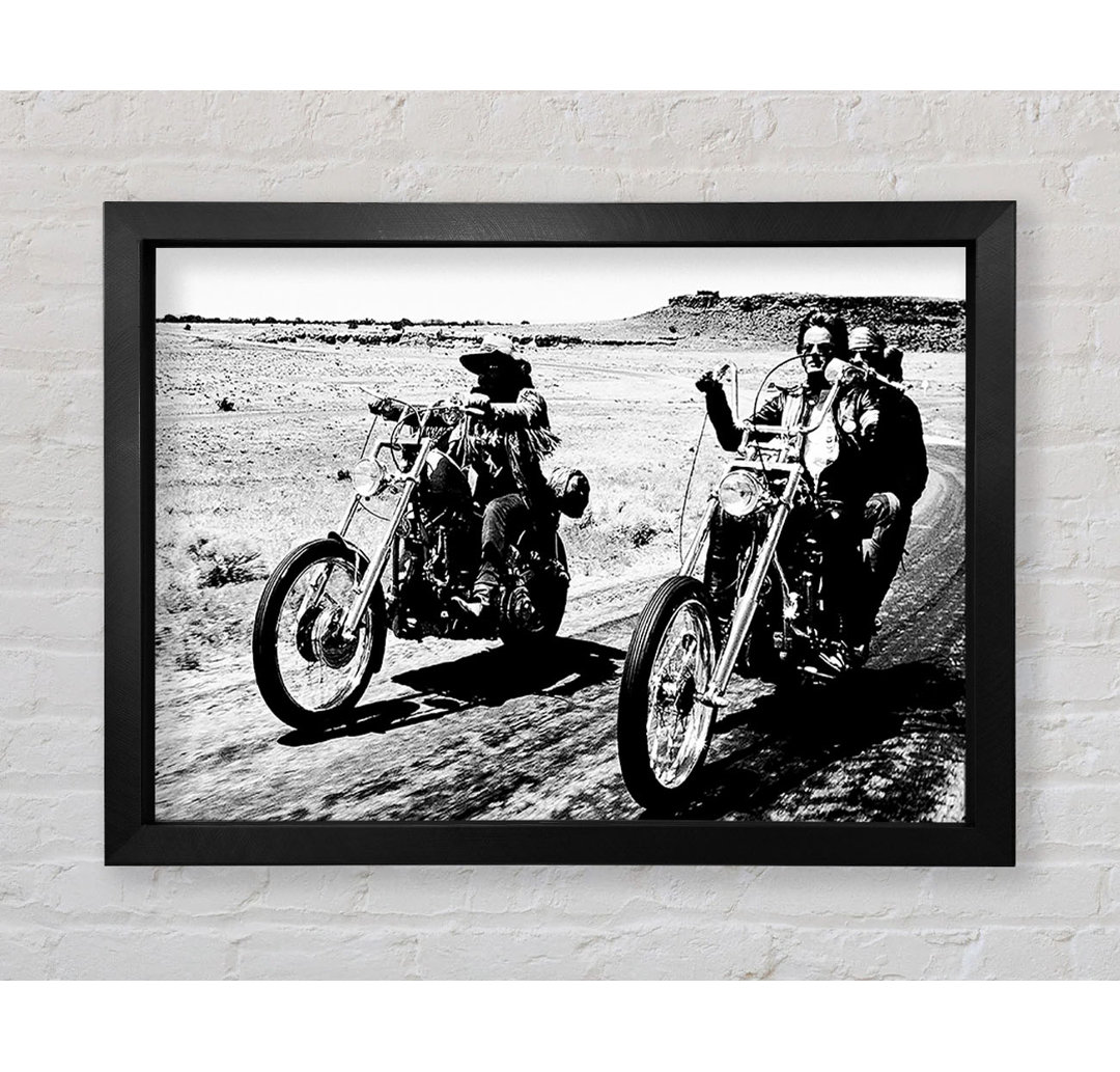 Easy Rider Motorradfahrt B N W Gerahmter Druck