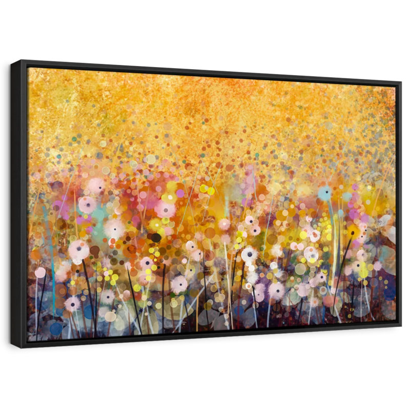 Abstrait «Soft Color Abstract Flowers Canvas Print», H 29 po x l 43 po