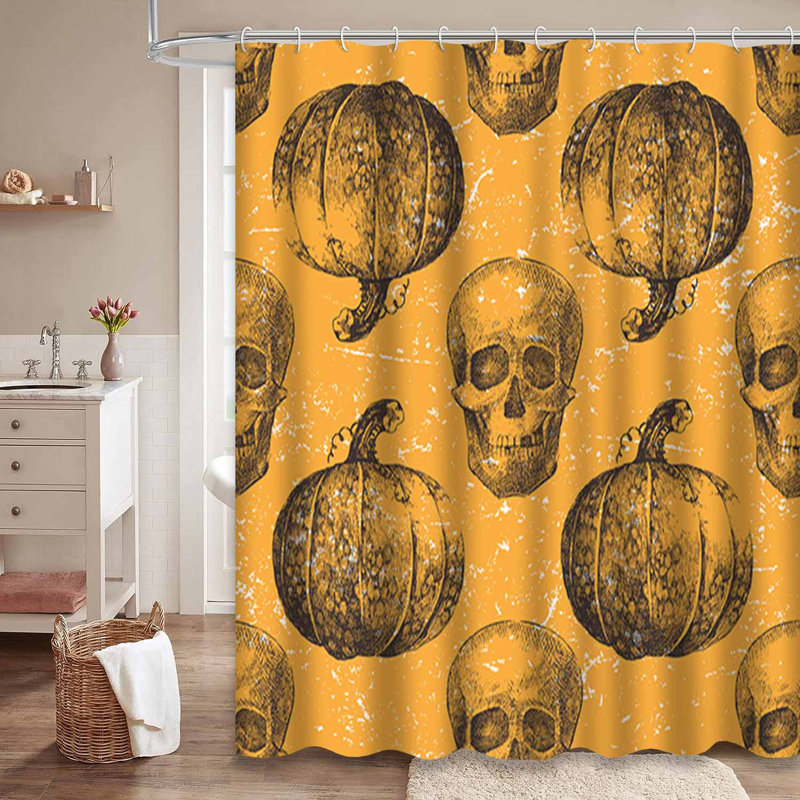 Rideau de douche d'Halloween avec 12 crochets, L 72 po x l 78 po