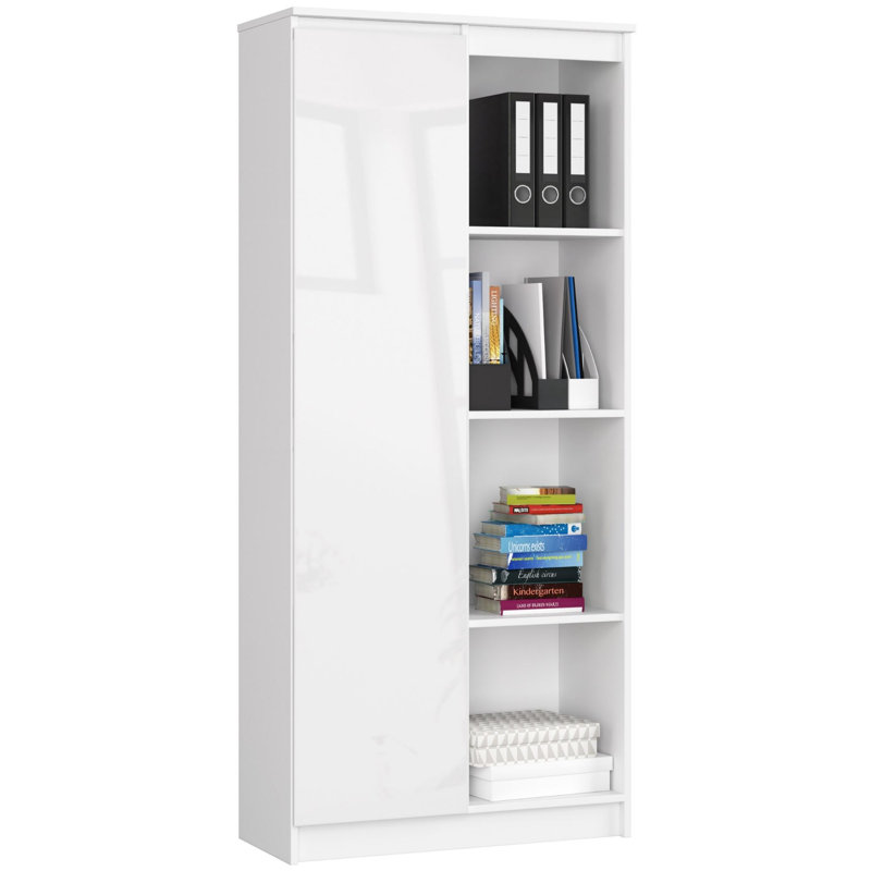 Alexondra 180cm H x 80cm W Standard Bookcase, Gloss White