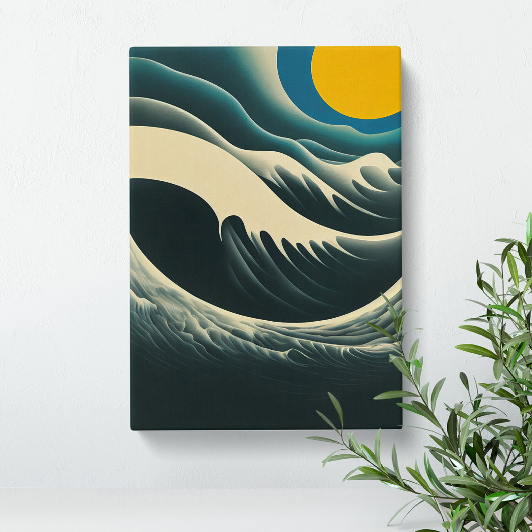 Vintage Ocean Wave Art No.3 - Wrapped Canvas Graphic Art