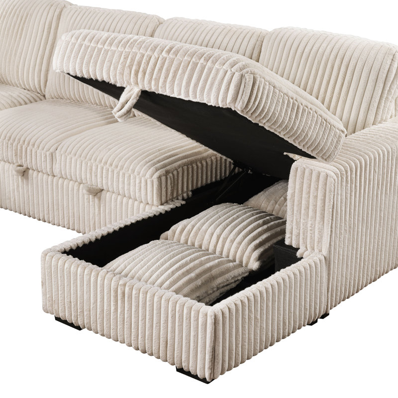 Thurston Camel Storage Sectional Sofa, Camel