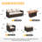 7- Person Outdoor Wicker Sectional Seating Group with Fire Pit Table and Cushions-1852934609