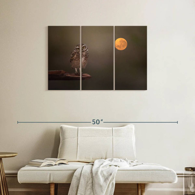 Brampt Owl Under The Moon, 24" H x 38" W