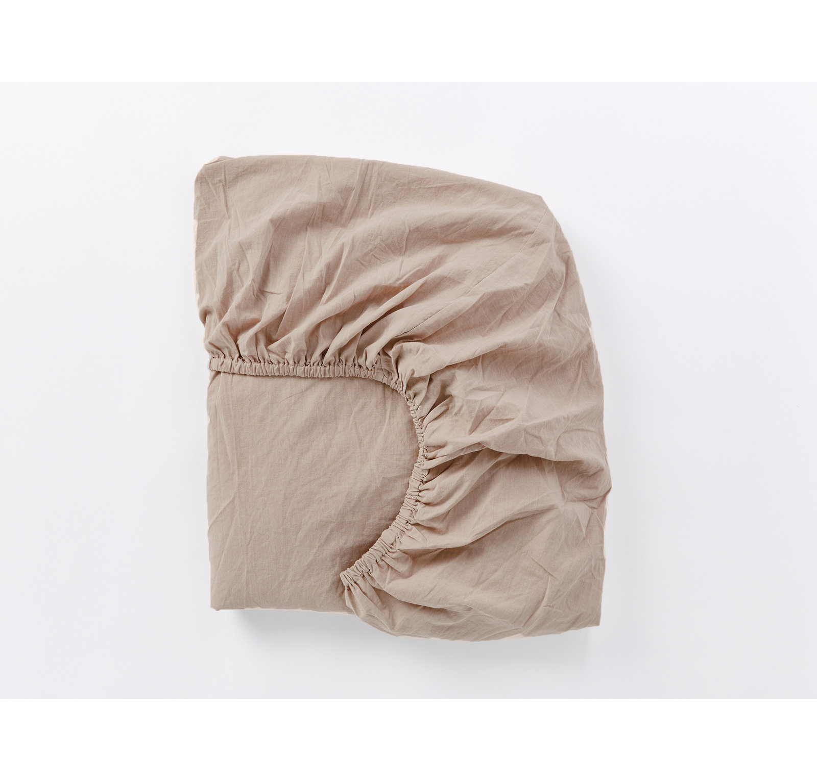 Crinkled 100% Cotton Percale Fitted Sheet, Hazel Chambray, Queen Fitted Sheet