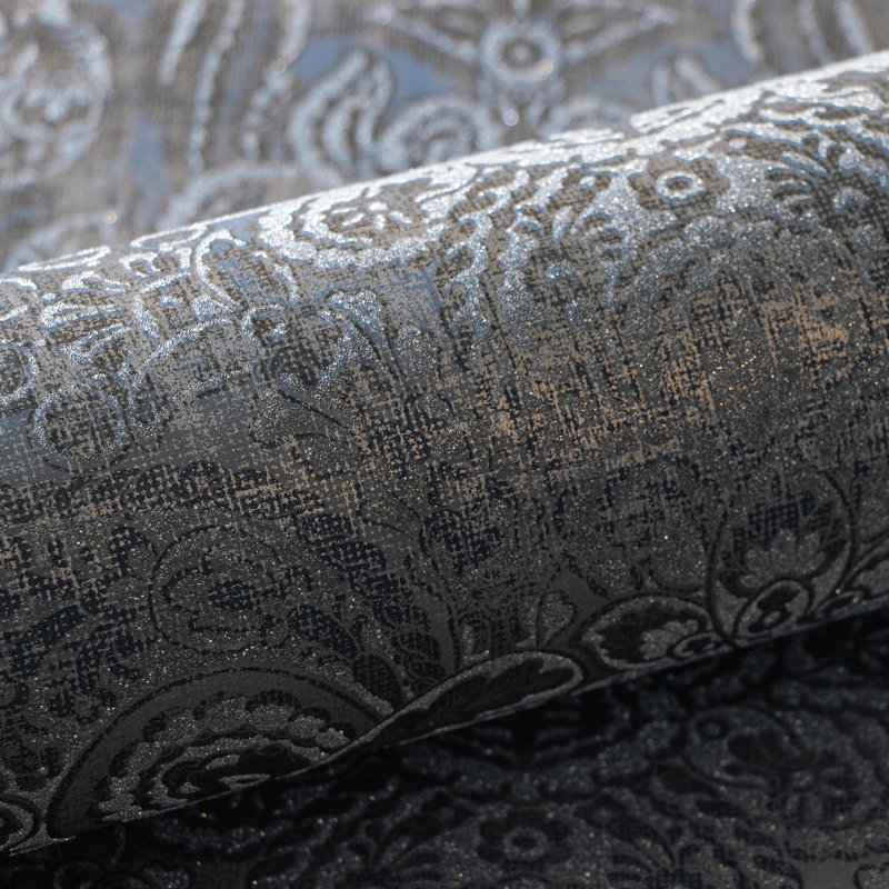 Adonea Aphrodite Glass Beads 3D Embossed 33' L x 21" W Wallpaper Roll, Midnight Blue