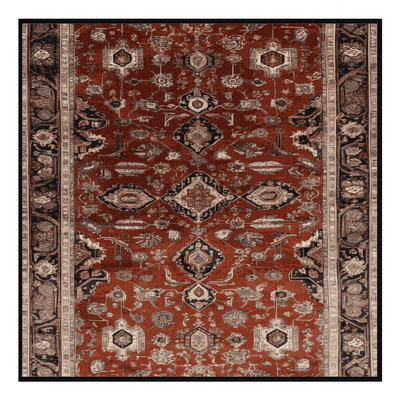 Machine Washable Persian Brown Area Rug