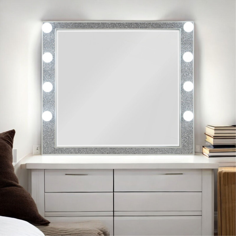 Miroir avec miroir et finition champagne
