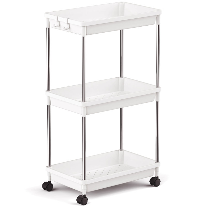 27.56cm H x 7.87cm W Utility Cart, White