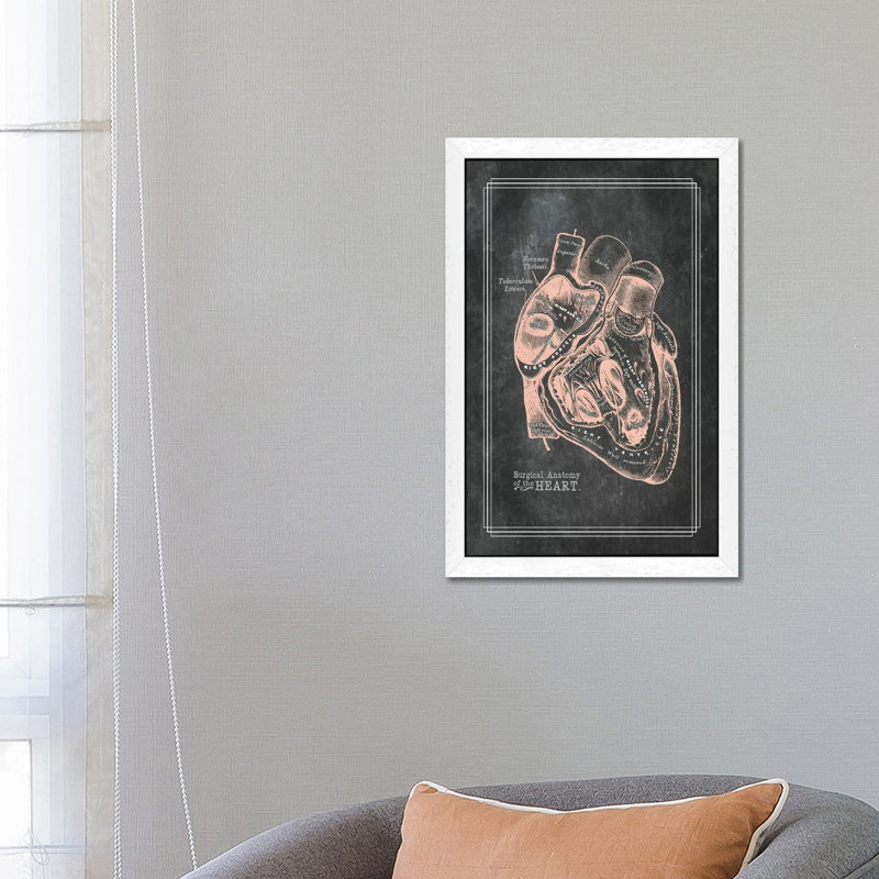 Surgical Anatomy Of The Heart by ChartSmartDecor - Floater Frame Print on Canvas, 101.6 cm H x 66.04 cm W, White