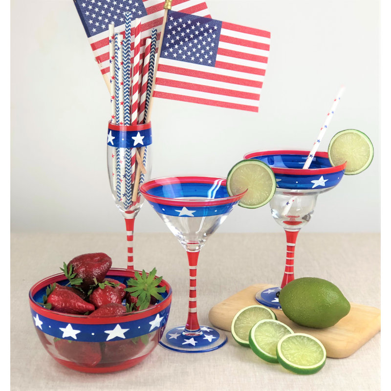 Étoiles et rayures patriotiques 9 oz. Verre à margarita