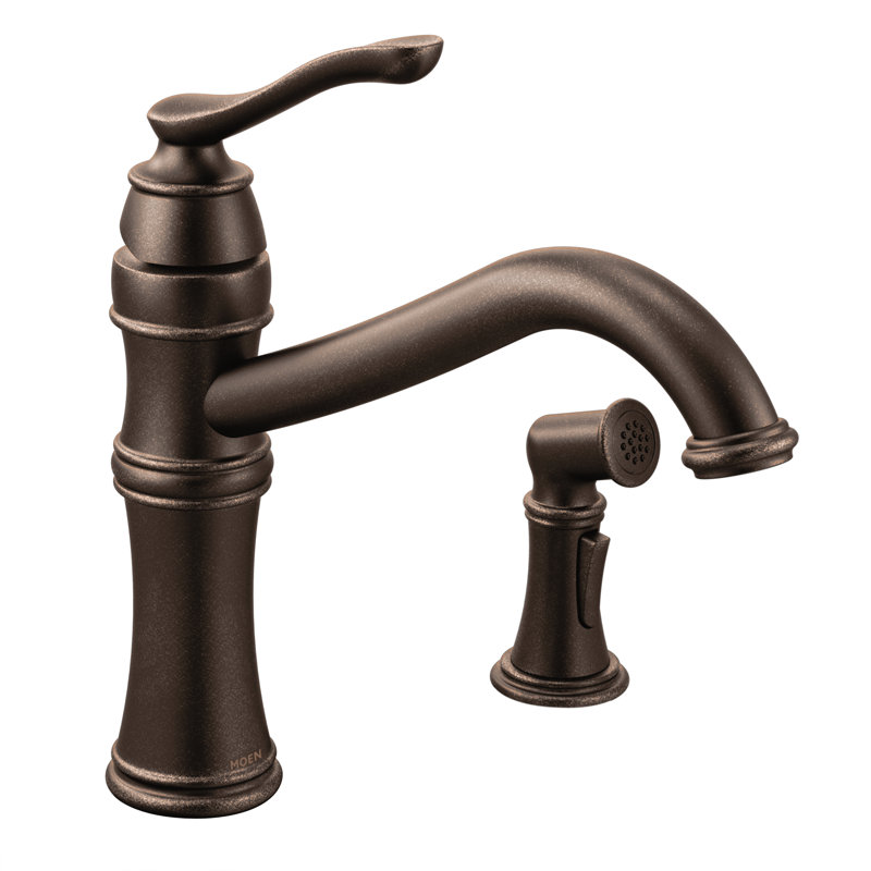 Belfield Single Handle Kitchen Faucet Duralock with Duralock™ and Supply Lines, Oil Rubbed Bronze, With Spray