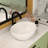 Modern 16X13 Inch White Ceramic Oval Vessel Bathroom Sink - Stain , Fashionable Upgrade Option Piece Ideal For Remodeling