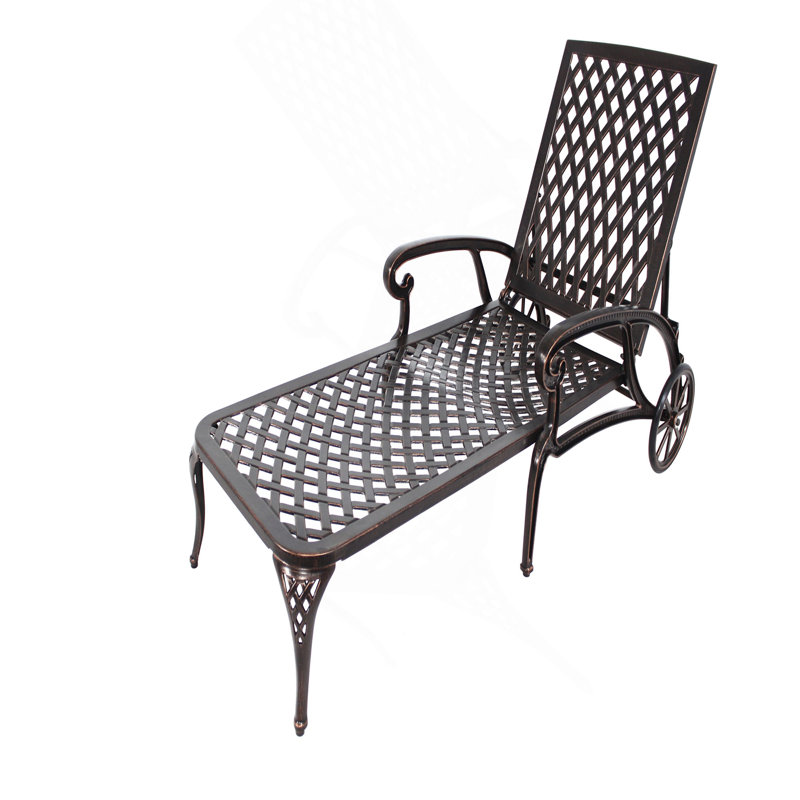 Chaise longue en aluminium coulé 1Pcs, Brun