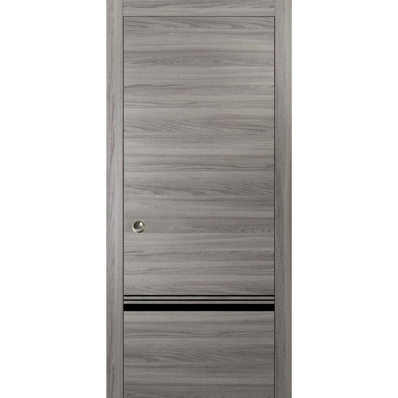 Porte de grange en bois massif massif, 36 po x 80 po, Frêne gingembre