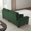 Canapé moderne plissé en chenille verte de 94 pouces à trois places, équipé d'un support à ressorts durable et de coussins en mousse épaisse et dense.-83135819