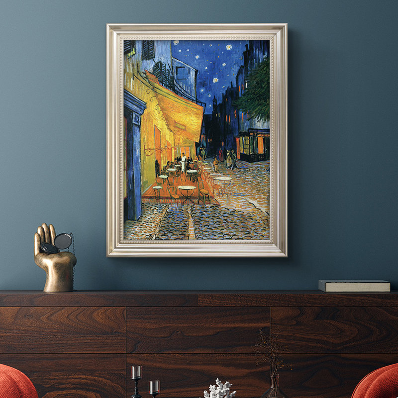 Toile encadrée de qualité supérieure Cafe Terrace - prête à être accrochée, H 20 po x l 16 po x P 2,5 po