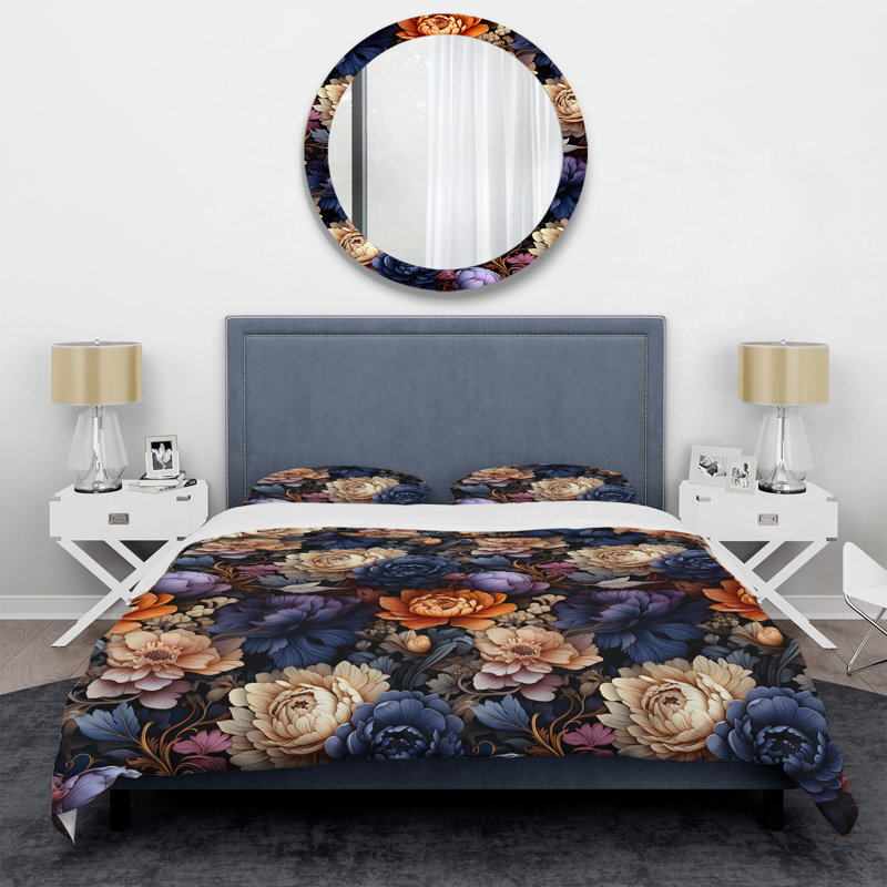 Ensemble de housse de couette Mystic Flora Moody, Housse de couette pour très grand lit et 2 très