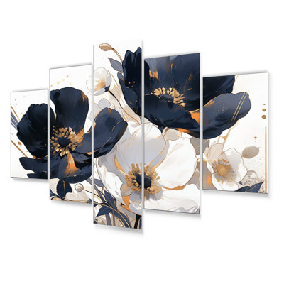 5 Brilliant Poppies IV Wall Decor Set Metal