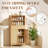 Oak Bathroom Storage Cabinet 1 Drawer 2 Door 4 Tier With Rattan Surface