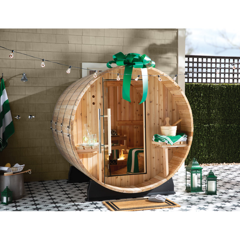 Almost Heaven Saunas Audra 4 - Person Traditional Steam Sauna in Cedar, Vista Window
