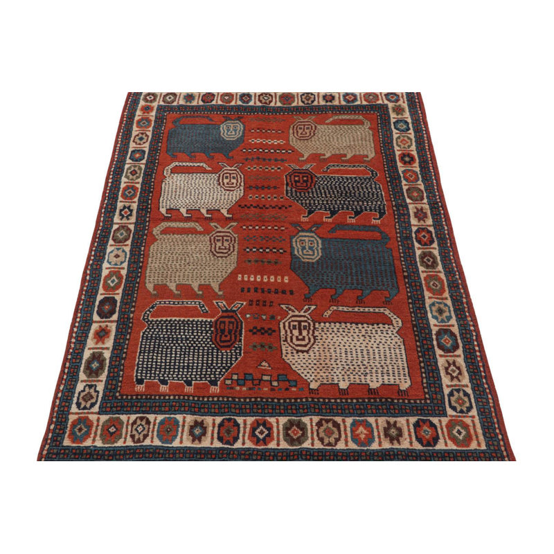 Rare One-of-a-Kind 4’3” X 6’4” Hand Knotted Area Rug
