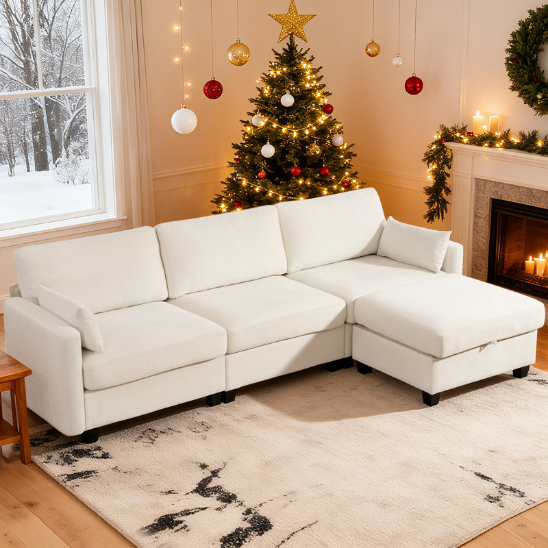 Canapé modulaire Cottle, Beige, H 34,25 po x l 109 po x P 60,23 po