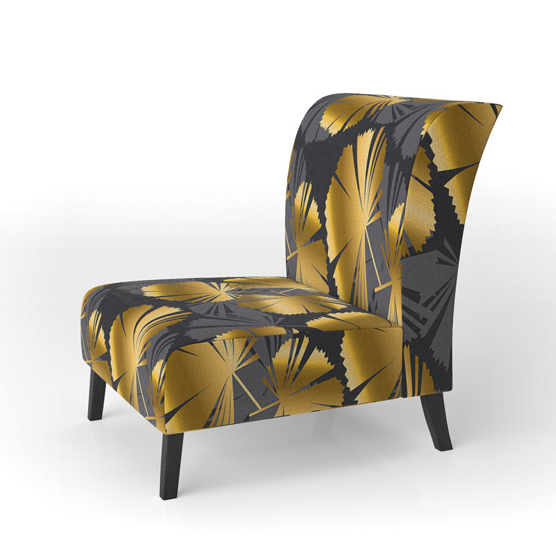 Fauteuil de chambre Golden Palm Leaves III