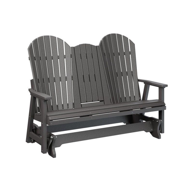 Berlin Gardens Comfo Back Regular Premium 5′ Three Seat Glider With Console, Smoke Gray