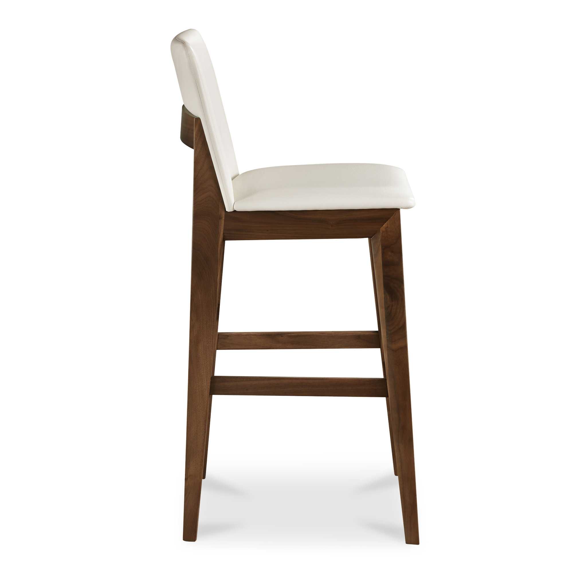Anrey Counter Stool White PVC, Bar Stool (30” Seat Height), Walnut