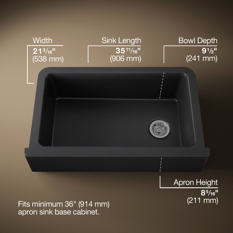 Cairn® Undermount Single-Bowl Farmhouse Kitchen Sink, Black