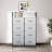 Single Fabric Drawer Nightstand with Open Shelf for Bedroom Living Room-1864102592