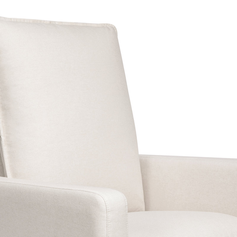 Cali Pillowback Swivel Glider, Cream Eco Weave/Black Base