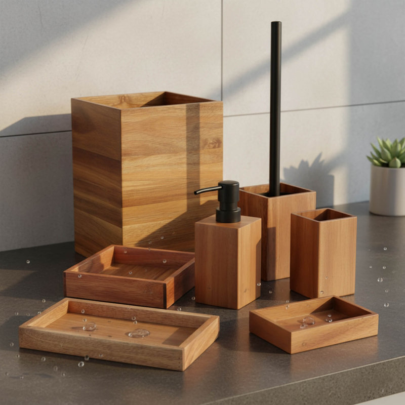 Acacia Bathroom Accessory Set