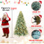 Arbre de Noël articulé en PE / PVC bleu-vert avec lumières DEL blanc chaud et base en métal-776498145