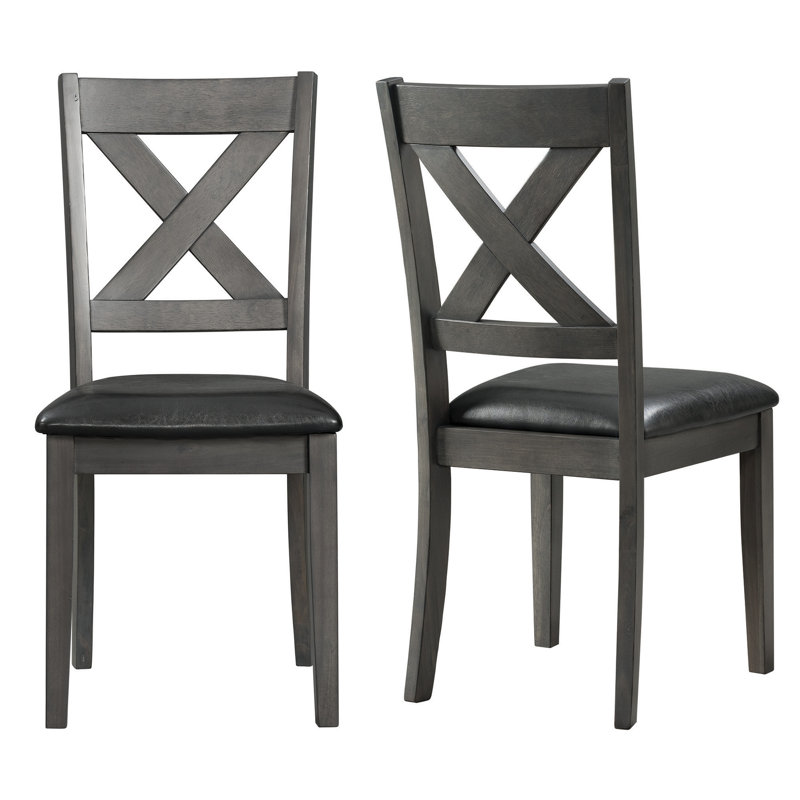 Chaise d'appoint à dossier en croix Lashbrook, Gris
