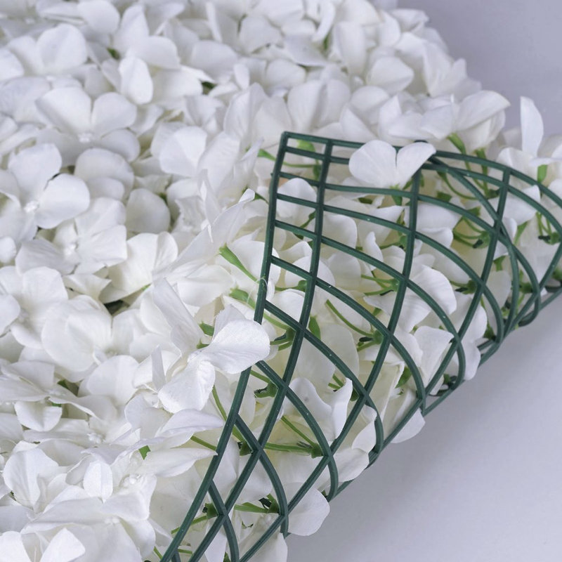 Silk Hydrangea Wall Panel Arrangement, White